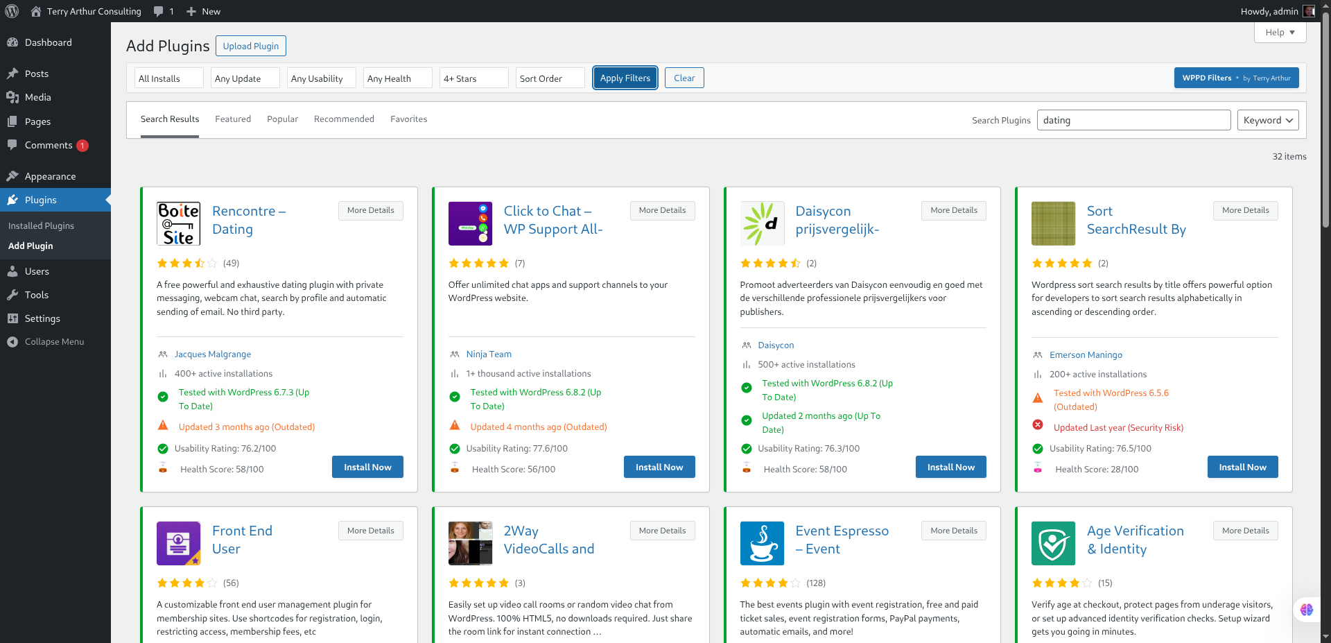 WordPress Plugin - Enhanced search functionality in admin dashboard